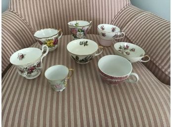 Seventeen Orphaned Cups And Saucers Including Royal Vale, Johnson Bros., Etc.