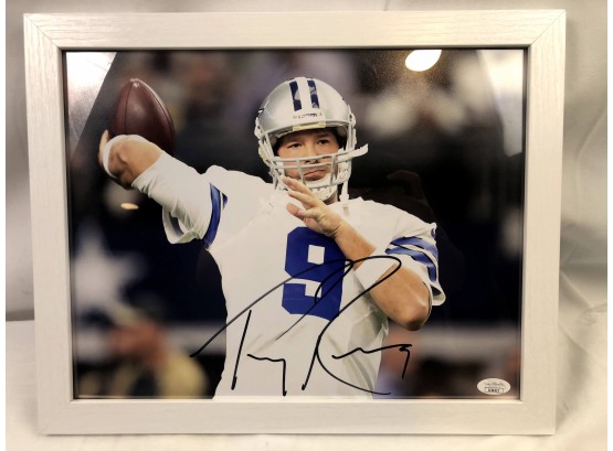 Tony Romo #9 Cowboys Autographed Photo, JSA COA
