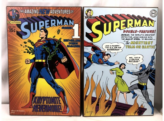 Decorative Superman DC Comic Book Cover Wall Art, 2 Pieces