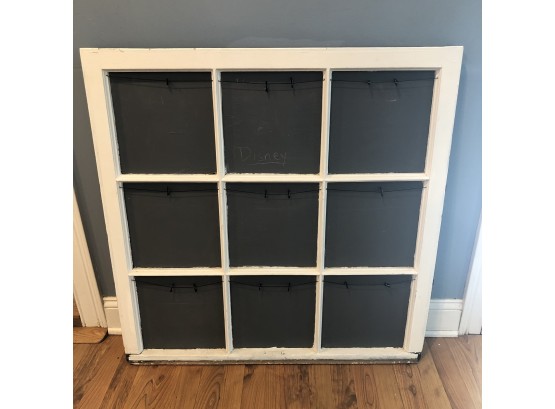 Large Custom Window Frame With Chalk Board Panes