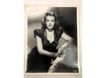 Vintage Janis Paige Personalized Autographed Photo