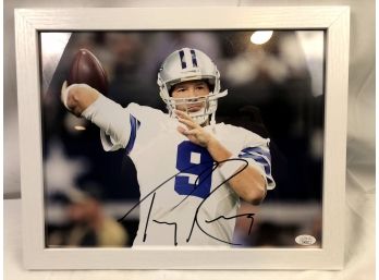 Tony Romo #9 Cowboys Autographed Photo, JSA COA