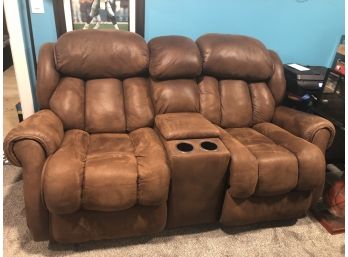 Two Seater Leather Sectional Sofa With Reclining Seats