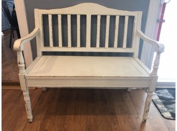 Country Style Distressed Wood Bench