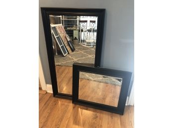Simple Decorative Black Mirrors, 2 Pieces
