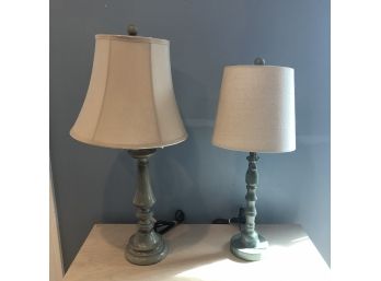 Large Country Style Table Lamps, 2 Pieces