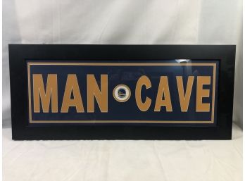 Golden State Warriors Themed 'Man Cave' Framed Sign