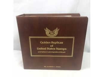 Vintage 22k Golden Proof Replicas Of United States Stamps 1985-86, 41 Pieces