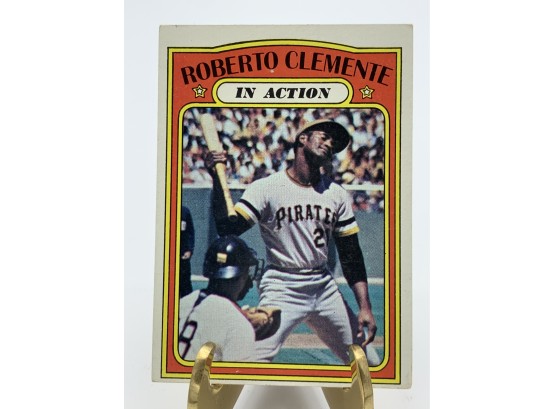 Vintage Collectible Card 1972 Topps Roberto Clemente In Action