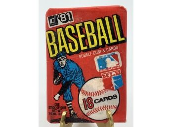 Vintage Collectible Card 1981 Donruss Baseball Sealed Pack