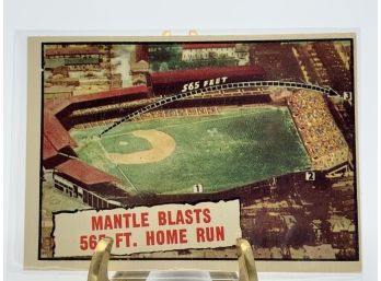 Vintage Collectible Card 1961 Topps Mantle Blasts 565 Ft Homerun