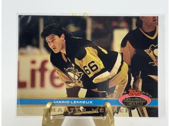 Vintage Collectible Card Topps Stadium Club Mario Lemieux Charter Member Gold Foil
