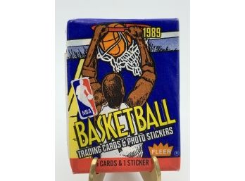 Vintage Collectible Card 1989 Fleer Basketball Sealed Pack Jordan Sticker On Front