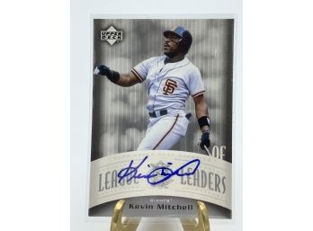 Vintage Collectible Card Upper Deck Kevin Mitchell Autographed League Leaders