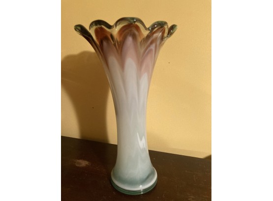 Vintage Large Cased Milk Glass Vase