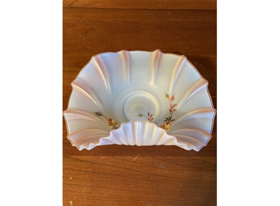 Hand Painted Satin Glass Candy Dish