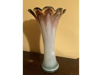 Vintage Large Cased Milk Glass Vase