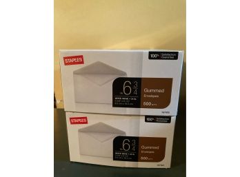 1000 Staples White Envelopes 6 1/2 Inches