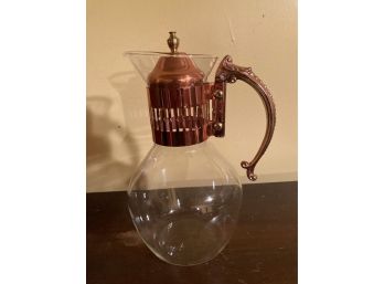 Vintage Corning Glass And Copper Carafe