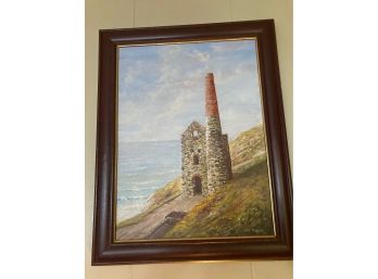 Wheal Coates Old Tin Mill Oil Painting Signed K. Duggan