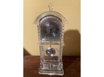 Miniature Crystal (?)  Quartz GrandFather Clock (Needs A Battery)
