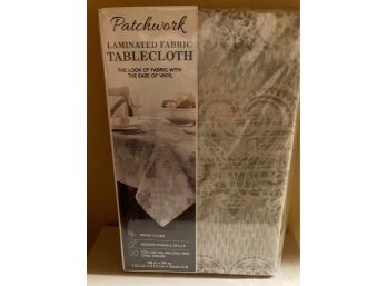 Patchwork Laminated Fabric Tablecloth - New Never Used.