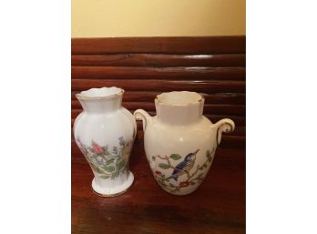 Pair Of  Aynsley Bone China Mini Bud Vases