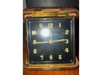 Vintage Phinney Walker Wind Up Travel Alarm Clock