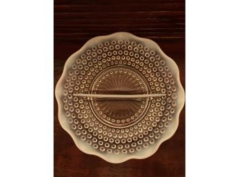 Anchor Hocking Hobnail Moonglow Two-Compartment Dish