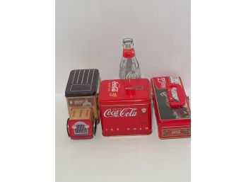 Assortment Of Coca Cola Collectibles Including 1989 Coca Cola Bottle