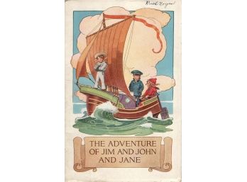 The Adventure Of Jim And John And Jane - Dennison Glue Booklet -1920 (Antique)