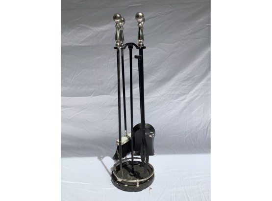 29, Fireplace Tools Set With Silver Handles