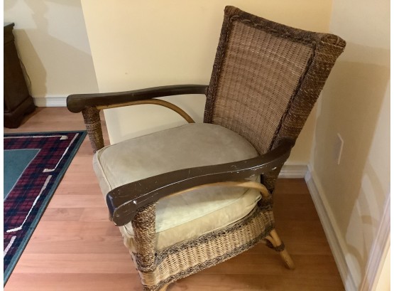184, Wicker Chair With Cloth Cushion Seat