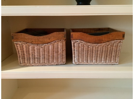 148, Pair Of Wicker And Wood Baskets