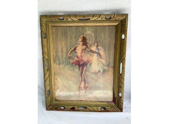 75, Antique Ballerina Art In Gold Frame