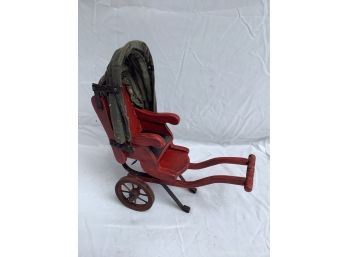 128, Red Baby Stroller, Doll Sized