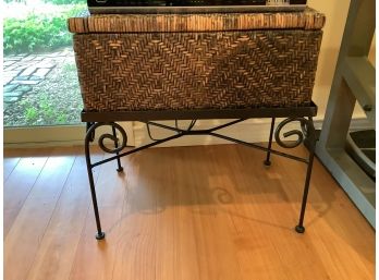 180, Wicker Chest On Metal Feet And Legs