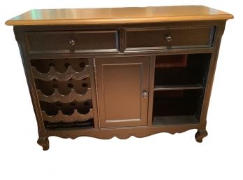 165, Black Wine Rack And Storage Console Table