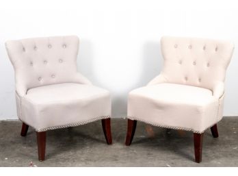 Two Compatible Safavieh Tufted Button-back Deep Chairs