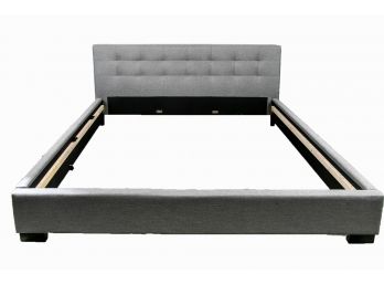 (B3) Grey King Size Upholstered Platform Bed