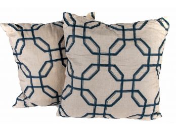 Pair Of Safavieh Button-Back Abstract Throw Pillows