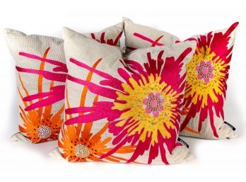 Trio Of Floral Throw Pillows By Mod Lifestyles