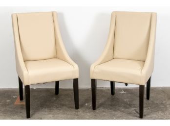 Pair Of Safavieh 'Britannia' Faux Leather Upholstered Dining Side Chairs