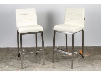 Pair Of Zuri Furniture 'Lynx' Counter Height Contemporary Bar Stools