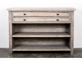 Console Table With Double Drawers And Shelves