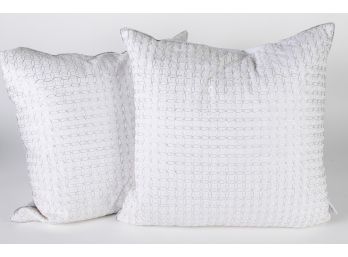 Pair Of Pure White Calvin Klein Throw Pillows