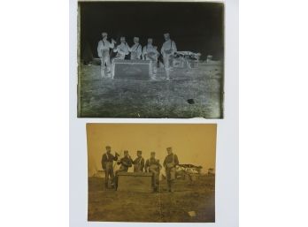 N.C.S Officers Drinking Camp Roe Fishers Island 1901 Negative Glass Plate And Photo