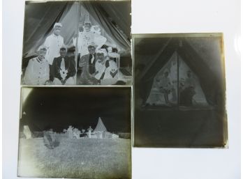 Group At State Camp Glass Plate Negatives