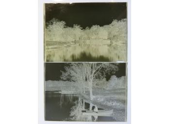 People In Boat Glass Plate Negative