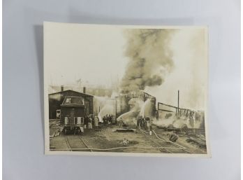 Train Yard Fire Photograph